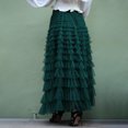 thumbnail image 4 of Gupgi Women Tutu Long Skirts Multilayer Solid Color High Waist Mesh Swing Cake Skirt, 4 of 8