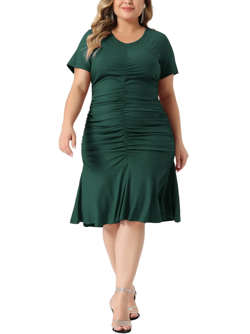 green emerald velvet dress Plus Size Scarlett & Jo Velvet Maxi Gown