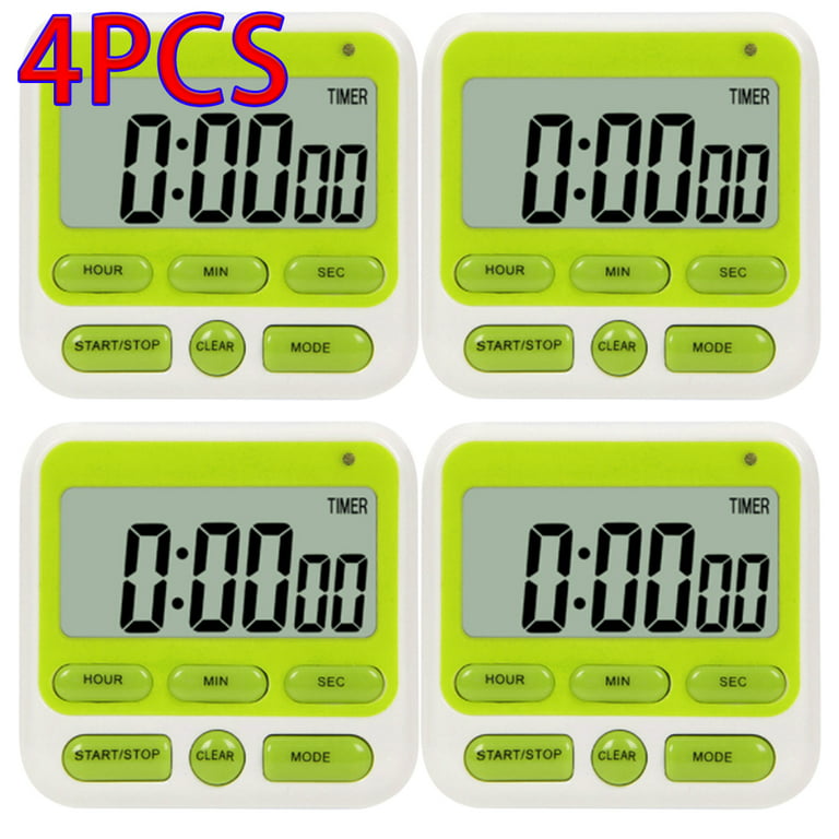 4 Pack Digital Kitchen Timer for Teacher Classroom Small Timers for Kids  Magnetic Stand ON/Off Switch
