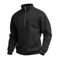 thumbnail image 5 of Havenx Men's Quarter Zip Long Sleeve Sweatshirts Waffle Knit Mock Neck Sweaters with Pockets 1/4 Zipper Polo Sweater Gym Athletic Workout Lightweight Warm Business Golf Tops,Black XL, 5 of 5