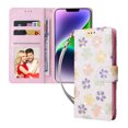 thumbnail image 1 of Compatible with iPhone 14 Plus Case Retro Gilded Flower PU Leather RFID Blocking Wallet Cover, 1 of 5