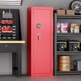 thumbnail image 4 of Sapital Biometric Rifle & Shotgun Safe, Heavy Duty Assembled Steel Gun Cabinet, Red, 4 of 6