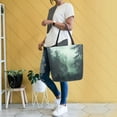 thumbnail image 4 of FORMRS Womens Canvas Tote Bag with Zipper Inner Pocket Shoulder Handbag, Green Forest, 4 of 7