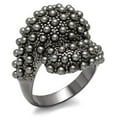 thumbnail image 1 of Bague en Laiton Noir Cobalt avec Synthétique en Jet - Taille 8, 1 of 1