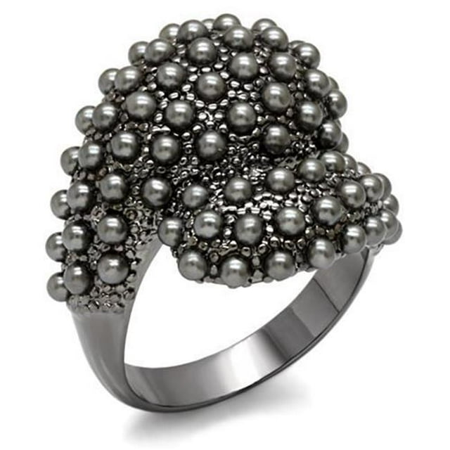 Bague en Laiton Noir Cobalt avec Synthétique en Jet - Taille 8