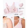 thumbnail image 4 of Exerin Women's Back Support Front Closure Bra Full Coverage Non Padded Wirefree(Pink,34C), 4 of 8