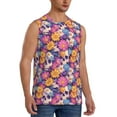 thumbnail image 2 of Xecao Skull daisy flower Print Men's Tank Top: Sleek Sleeveless Tee for Casual Sports and Beach Occasions-Medium, 2 of 7