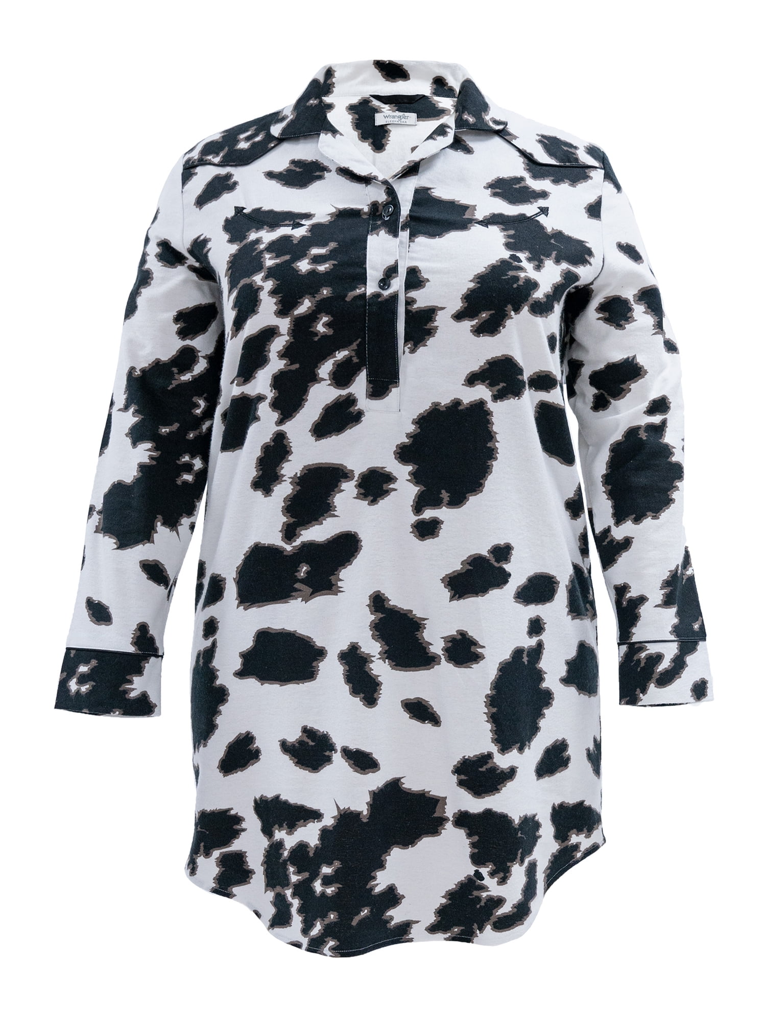 Wrangler Women's Long Sleeve Flannel Pajama Sleepshirt, Sizes S-4X