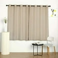 thumbnail image 2 of Efavormart Pack of 2 52"x64" Beige Faux Linen Curtains, Semi Sheer Curtain Panels with Chrome Grommet for Living Room Home Decor Window Privacy Linen Textured Drapes, 2 of 11