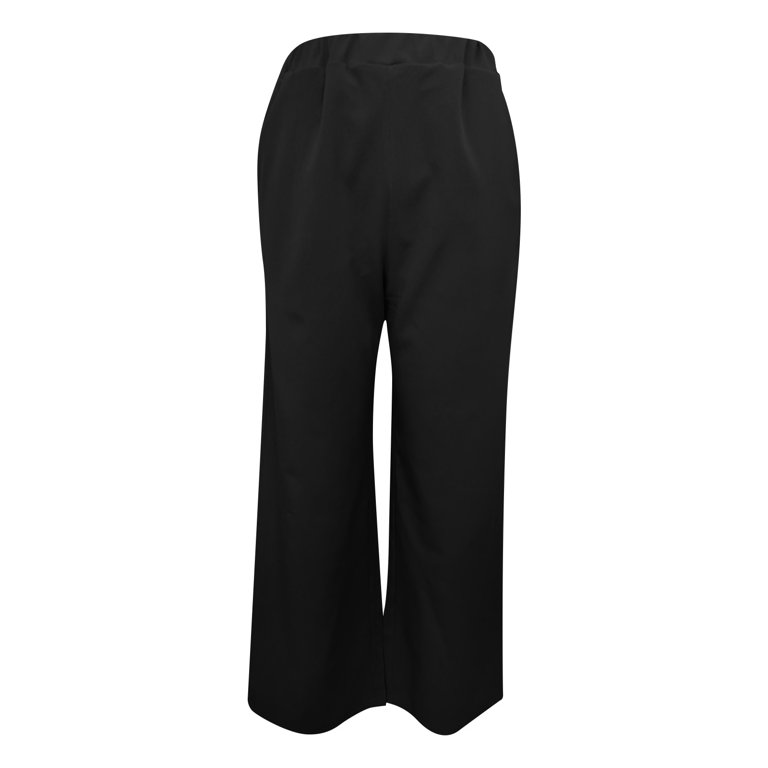 YWDJ Palazzo Pants for Women Dressy Petite High Waist High Rise Relaxed Fit  Baggy Wide Leg Casual Long Pant Solid Color High-waist Loose Pants for  Everyday Wear Work Casual Event 60-Black M 