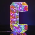 thumbnail image 2 of Matoen Letter Lights, Light Up Pink Letters Glitter Sign with Diamond Bulb for Birthday Wedding Valentine's Day Party Decorations, C, 2 of 4