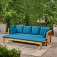 thumbnail image 3 of Euroco Rustic Outdoor Extendable Daybed with Cushions – Acacia Wood Frame, Water-Resistant Fabric, X-Design Panels, 3 of 9