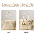 thumbnail image 3 of Handwoven Straw Vintage Purse Bag Bohemian Large Straw Beach Bag Chic Casual Handbag Shoulder Bag Tote Rattan Vacation Bag-beige, 3 of 5