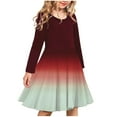 thumbnail image 1 of Odeerbi Niñas Manga Larga Ballet Skater Vestido Gradient Stretchy Twirly A Line Vestido Escuela Recital Cuello Redondo Vestido, 1 of 3