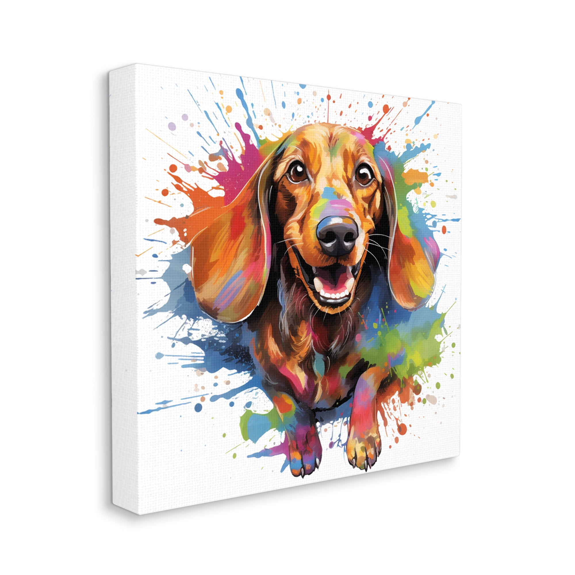 Stupell Industries Spaniel Dog Vibrant Splash Animals & Insects Painting Gallery Wrapped Canvas Art Print Wall Art, 24 x 24