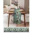 thumbnail image 3 of Boanket White Camellia Table Runner - 120 Inch Long, Kitchen Dining Table Runner Dresser Scarves, Farm Flowers Retro Green Modern Art Farmhouse Decor for Coffee Tables Wedding Party Banquet, 3 of 8