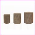 thumbnail image 4 of Rustic Wood 3-Piece Coffee Table Set: Nesting End/Plant Stands, Space-Saving Multi-Purpose Accents, 4 of 9