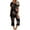 Black, variant on Women's Printing Crewneck Short Sleeve Sleepshirt And Pants Sets Loungewear Pajamas With Pockets
