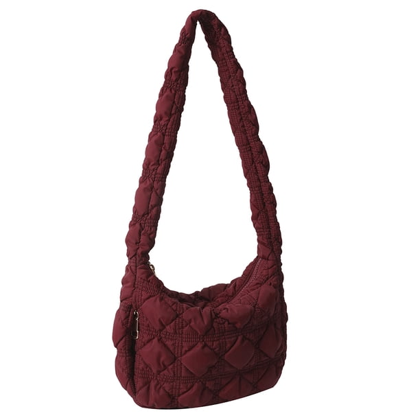 Bolsas De Hombro Bolsos acolchados de nailon para mujer, bolsos de hombro, bolsos de compras pequeños Hobo (rojo vino) Ehuebsd Para Estrenar