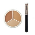 thumbnail image 4 of Kokovifyves Face Makeup Tricolor Concealers with Brush Color Correction Concealer Mini Portable Tricolor Concealer Pot for Mature Light Medium, 4 of 9