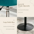 thumbnail image 4 of Adjustable Swivel Vanity Chair - Teal Velvet Stool for Makeup Room, Bathroom & Living Room, 4 of 16