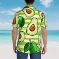 thumbnail image 4 of Kll Men'S Hawaiian Shirt Short Sleeve Button Down Beach Shirts-Avocado Green Striped, 4 of 7