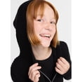 thumbnail image 4 of Wonder Nation Girls Ribbed Knit Hooded Full Zip Sweater, Sizes 4-18, 4 of 4