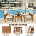 thumbnail image 3 of NiamVelo 3 Acacia Wood Water Resistant Outdoor Conversation Sets with Chairs and Table, Natural, 3 of 7