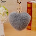 thumbnail image 2 of MesaSe 10cm Cute Faux Fur Ball Pompom Heart Shape Car Phone Keychain Handbag Key Ring, 2 of 7