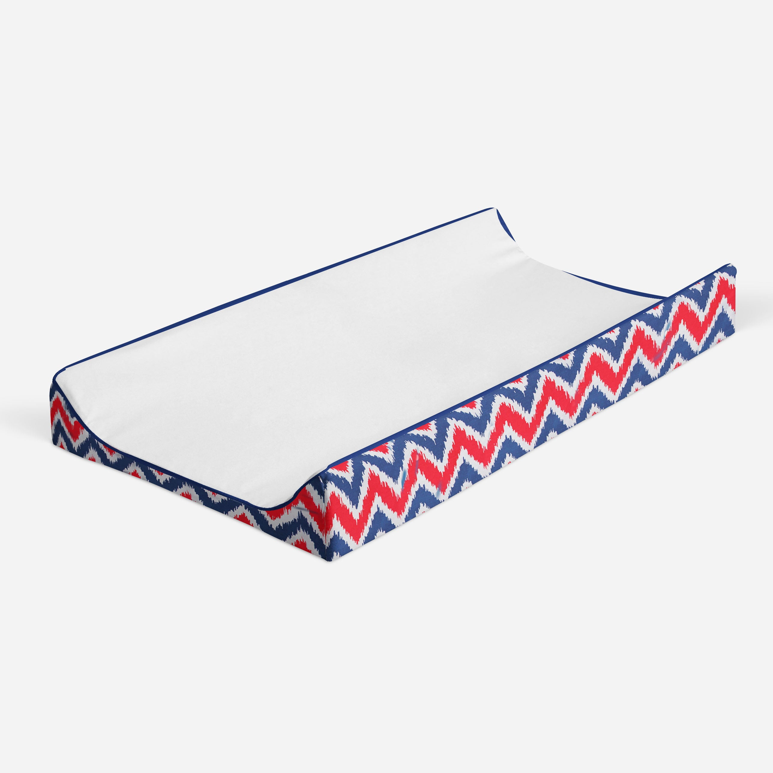 Bacati - Mix N Match Chevron/Dots Navy/Red Boys Quilted Changing Pad Cover