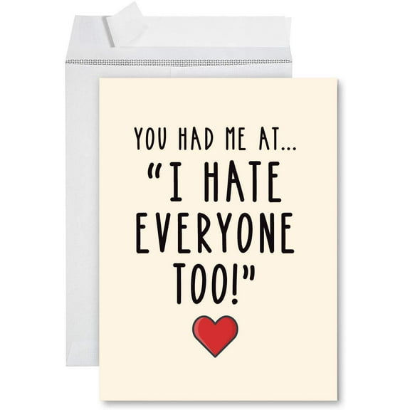 Koyal Wholesale Funny Jumbo New Job Card With Envelope 8.5 x 11 inch, You Had Me At ... "I Hate Everyone Too!"
