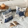 thumbnail image 5 of Sm:)e Blue Pumpkins Fall Throw Pillow Cover 18x18 Inch Set of 4, Autumn Decorative Outdoor Cushion Cover for Sofa Couch, 5 of 8