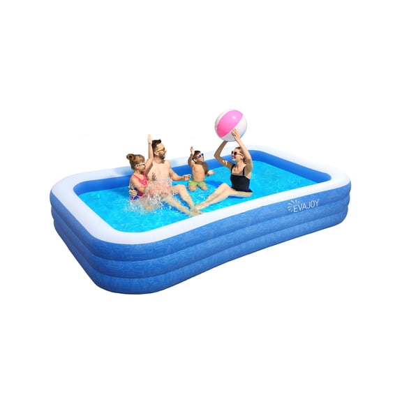 Inflatable Pool for Kids and Adults, 120" X 72" X 22" Oversized Thickened Family Swimming Pool for Toddlers, Outdoor, Garden, Backyard, Summer Water Party