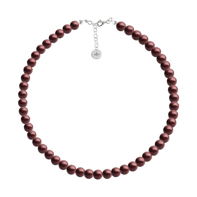 Collar Perlas de Cristal Austriacas Zvezda Plata 0.925 Mujer vino Unitalla