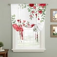 thumbnail image 2 of Valentine Love Heart Balloon Curtains 63 Inch Length for Living Room/Bedroom, Red Eucalyptus Leaf Botanical Rod Pocket Privacy Door Curtains Decorative Tie Up Shade for Window 52"x63", 2 of 8