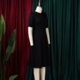 thumbnail image 4 of AURA Plus Size Women 2026 Summer Round Neck High Waist Elegant A Line Midi Dress, 4 of 10