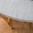 thumbnail image 2 of GFDYREE Round Vinyl Fitted Tablecloth with Flannel Backing Elastic Edge Plastic Table Cover - Weather Gray Wood - Waterproof Table Cloth Stain-Resistant Wipeable for 40"-44" Round Table, 2 of 7