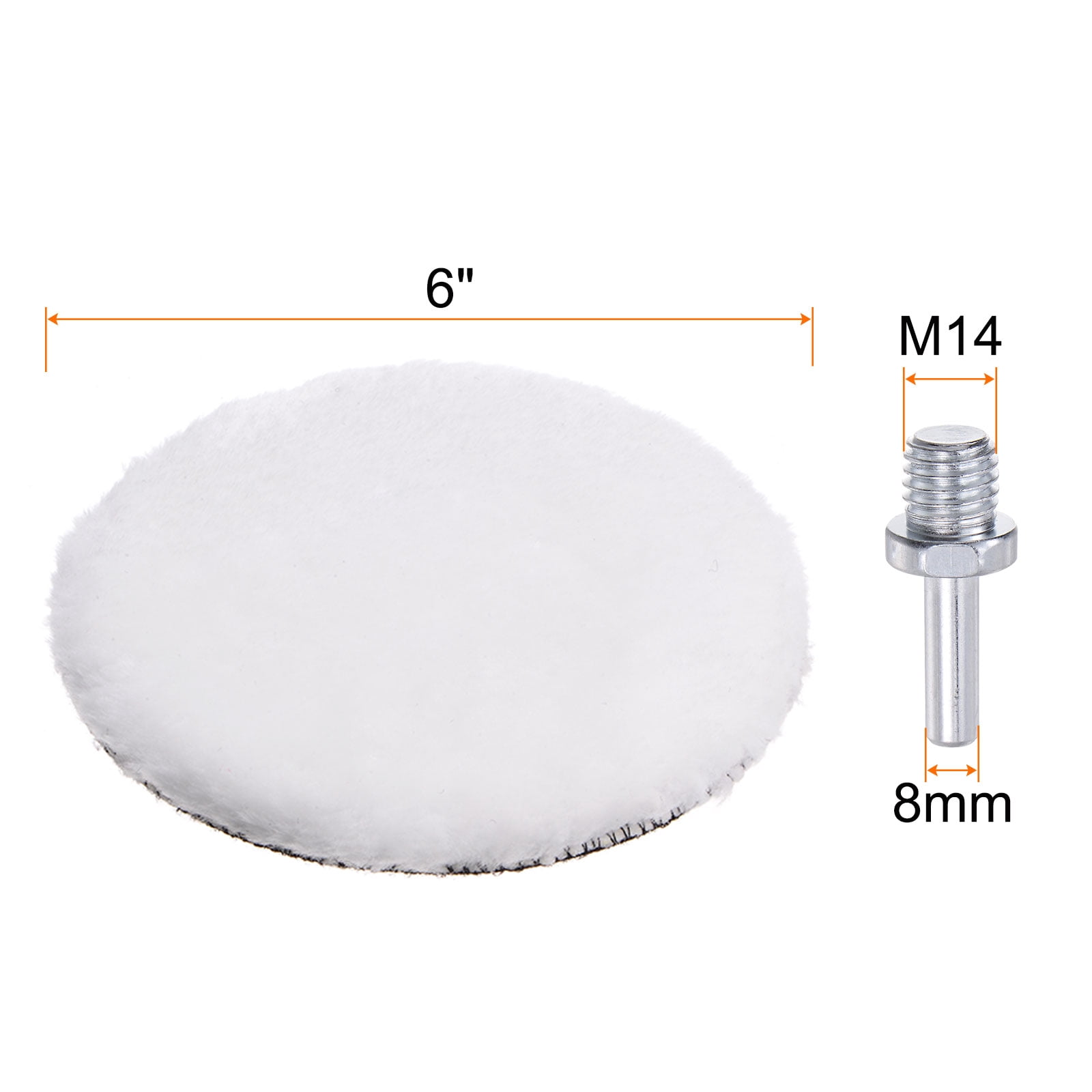 Uxcell 6 Inch Wool Buffing Pad Set Buffing Wheel Kit with M14 Drill Adapter for Orbital Polisher Buffer 1 Set