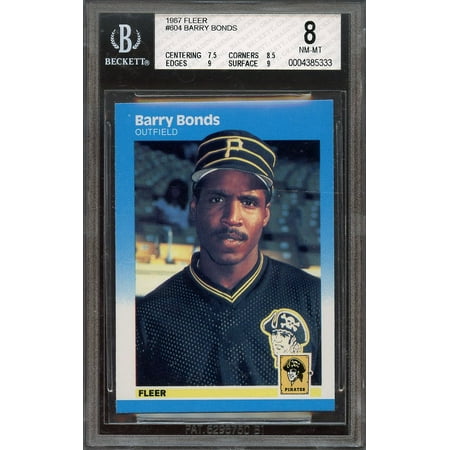 Fleer Barry Bonds - 1987 fleer #604 BARRY BONDS pittsburgh pirates rookie card BGS 8 (7.5 8.5 9 9)