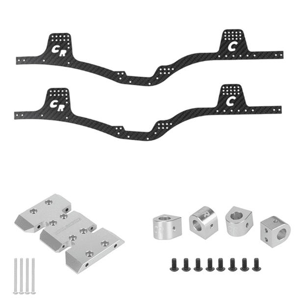 Carbon Fiber LCG Chassis Kit Frame Rail Skid Plate for Axial SCX10 1/10 RC Crawler Lower Center