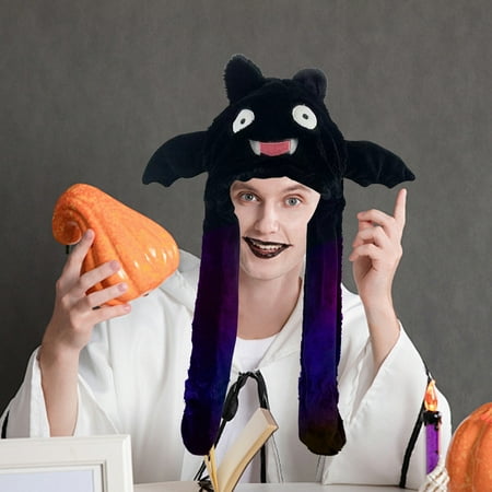 

Halloween Luminous Hat with Pneumatic Ears Glowing Ear Moving Jumping Hat Funny Plush Hats Cute Animal Hats That Move When You Pinch Witch Hat for Party Holiday Cosplay Costume