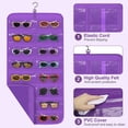 thumbnail image 4 of Hanging Sunglasses Organizer, TSV Dust Proof Sunglasses Storage Case Wall Mounted, Dual-Sided Eyeglasses Jewelry Holder with 32 Clear Slots, Purple, 4 of 7