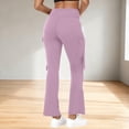 thumbnail image 6 of High Waist Flowy Wide Leg Yoga Pants, Stretchy Athletic Leisure Trousers with Pockets, Hidden Scrunch Waist, No Front Seam, CoreFlex Workout Flare Leggings, 6 of 8