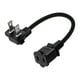 thumbnail image 1 of Cable De Alimentación Enchufe Y Enchufe De . UU. Codo De PVC Negro De 2 Puntas Para Monitor Sunnimix conector del cable, 1 of 8