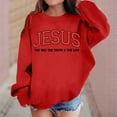 thumbnail image 2 of Cute Jesus Sweatshirt for Girls Letter Print Religious God Y2K Pullover Tops, 2 of 4