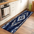 thumbnail image 3 of 2x6 Washable Runner Rug, Abstract Ethnic Style Pattern Non-Slip Hallway Runner for Entryway Kitchen Bedroom, Retro Blue White Weaving Art Indoor Carpet Runner Floor Mat, 3 of 9