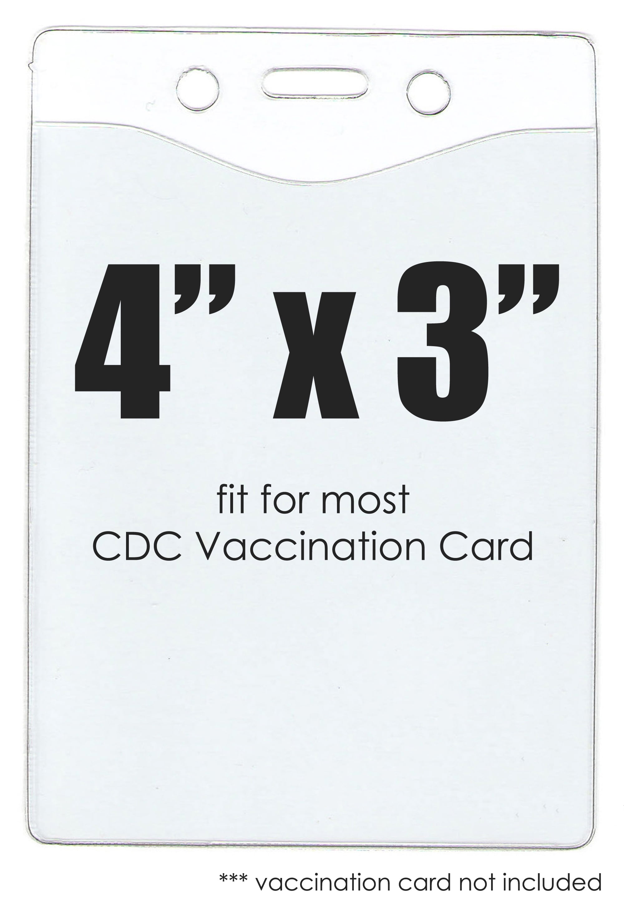 100pcs - 4" X 3" Vertical Clear Vinyl ID Badge Holder Plastic Sleeve Name Badges to Hold ID Badges / Cards