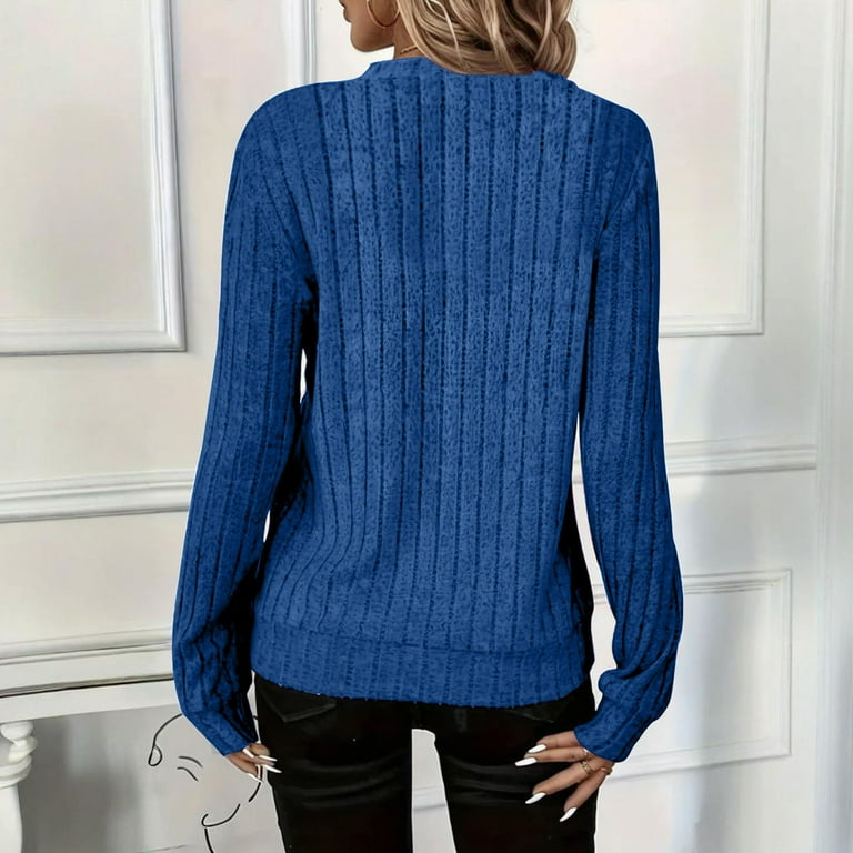 ニット/セーター neith Half Zip Knit Tops Women's Ribbed Half-Zip Sweater Top Casual Lightweight Long Sleeve