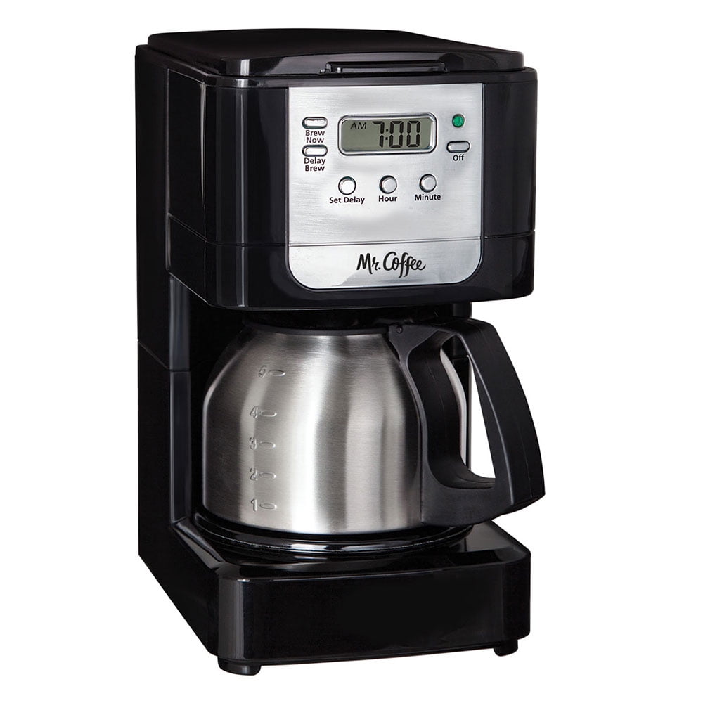 Mr Coffee JWX9-RB 5-Cup Programmable Coffeemaker Black Stainless Steel  Carafe 