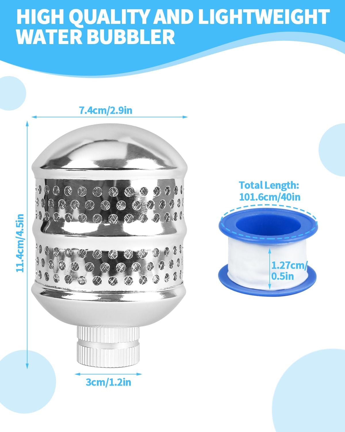 4 Set Bubbler Sprinkler Heads, 3/4 Inch Internal Thread Rustproof Aluminum Diffuser Flood Nozzle for Yard, Vegetable Garden, Soaker Sprinkler with 40 Inch Tape